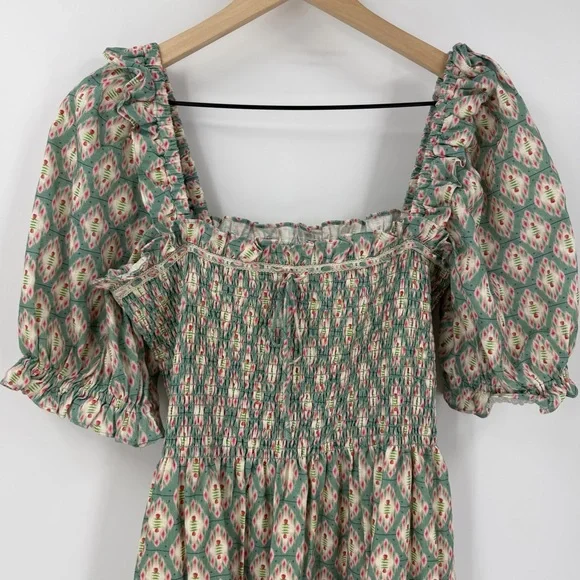 Hill House Home Scarlett Nap Dress Raspberry Ikat L Cottagecore Feminine Prairie - Picture 4 of 7